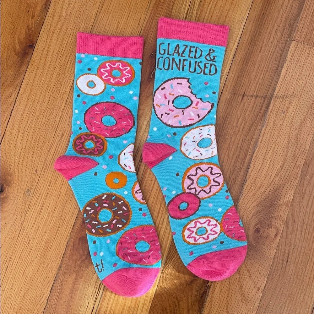 Glazed And Confused Humorous Donut Socks